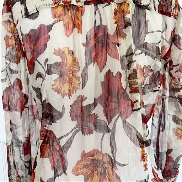 Zara Floral Ruffle Sheer Top - Picture 7 of 8